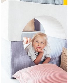 Rózsaszín kordbársony párna gyerek kanapéhoz Block – Wigiwama