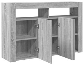 Oldalszekrény Szürke sonoma Műszaki fa 116 x 30 x 75 cm
