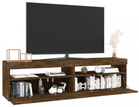 2 db füstös tölgy színű TV-szekrény LED-ekkel 75 x 35 x 40 cm