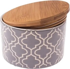 Kerámia tartály bambusz fedéllel440 ml Szürke