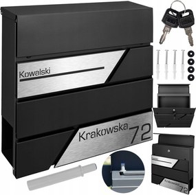 Postaláda Fekete Cső Cím Lézervágott Csendes Ház