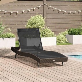 Napozó 1-személy 70 x 197 x 82 cm Poli rattan, fém