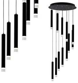 MILAGRO ML6161 CARBON Hengeres Függesztett Lámpa Fekete LED IP20