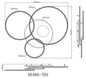 Globo 48466-70A - Dimmelhető LED mennyezeti lámpatest INVERTINA LED/70W/230V ezüst + távirányító