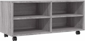 vidaXL szürke sonoma színű szerelt fa TV-szekrény görgőkkel 90x35x35cm
