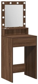 Sminkasztal LED világítással - Barna tölgy - 50x41x135 cm
