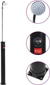 vidaXL fekete napelemes kerti zuhany 215 cm 8 l