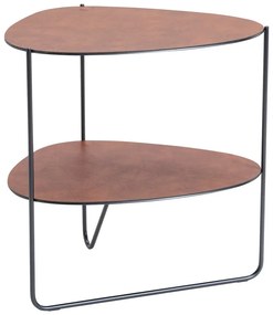 Konyakbarna fém dohányzóasztal 37x44 cm Curve Double Bull – LIND DNA