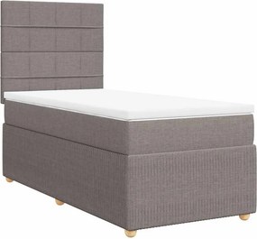 vidaXL tópszínű szövet rugós ágy matraccal 90 x 200 cm