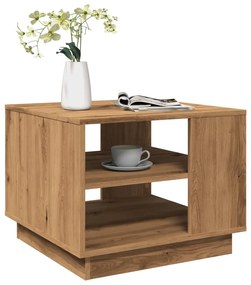 vidaXL kézműves tölgy színű szerelt fa dohányzóasztal 55 x 55 x 42 cm