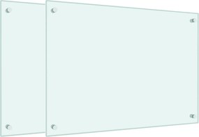 vidaXL 2 db fehér edzett üveg konyhai falburkoló 70 x 50 cm