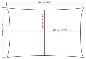 sötétzöld téglalap alakú oxford szövet napvitorla 3 x 6 m