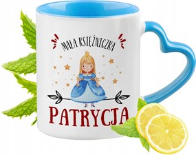 Kék bögre szív alakú füllel Patríciának Ideális Ajándék