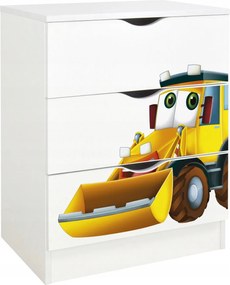 Komód 3 fiókkal, Tágas, Színes Uv nyomtatás Mr Kotrógép 60x42x78 cm