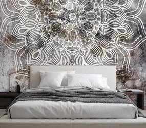 Gario Fotótapéta Szürke mandala Anyag: Vlies, Méret: 100 x 70 cm