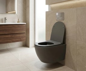 Eros ES BELLA SLIM fali WC - MATT SZÜRKE - WC ülőkével - VORTEX örvényöblítéssel - 49 cm