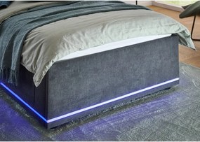 Sötétszürke kárpitozott gyerekágy ágyrács nélkül 90x200 cm Circle – Meise Möbel