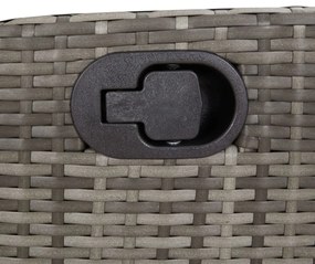 szürke polyrattan dönthető kerti szék párnákkal