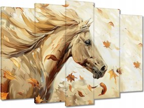Vászonkép 70x50 Ló az őszi levelek között