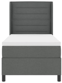 Boxspring Ágy Matraccal és LED Fekete Szürke 90x200 cm Szövet