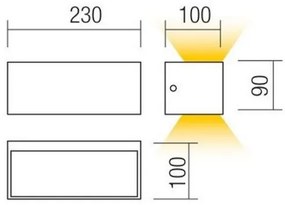 Redo 90154 - LED Kültéri fali lámpa LAMPRIS 1xLED/12W/230V IP65