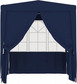 kék rendezvénysátor oldalfalakkal 2,5 x 2,5 m 90 g/m²