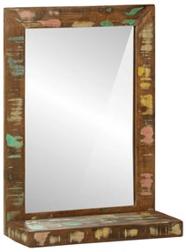 Fürdőszoba Tükör 50x22x70 cm Tömör Fa Újrahasznosított