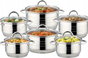 Rozsdamentes acél indukciós edénykészlet 12 részes