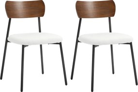 HOMCOM 2 darabos vintage étkezőszék készlet shaggy üléssel és ívelt fa háttámlával, nappalihoz, étkezőhöz, hálószobához, krém és barna | Aosom