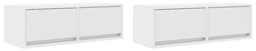 2 db fehér szerelt fa TV-szekrény 80x31x25,5 cm