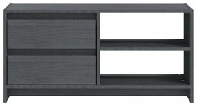 szürke tömör fenyőfa TV szekrény 80 x 31 x 39 cm