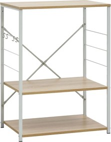 vidaXL fehér és tölgy szerelt fa mikrohullámú szekrény 60x39,6x79,5 cm