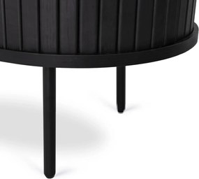 Kétajtós, tolóajtós komód 180 cm méretben, fekete színben TRISH