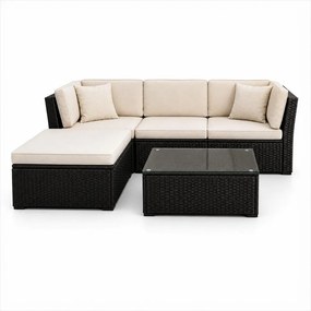 AVENBERG ARANCIO Kerti rattan garnitúra - fekete/bézs