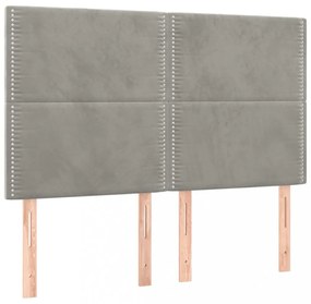 4 db világosszürke bársony fejtámla 72 x 5 x 78/88 cm