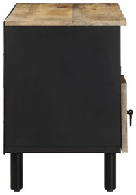 fekete tömör nyers mangófa TV-szekrény 100 x 33,5 x 46 cm