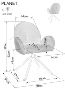 Planet Raven étkezőszék sötétszürke