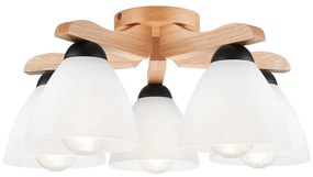 Fehér mennyezeti lámpa üveg búrával ø 16 cm Andreas – LAMKUR