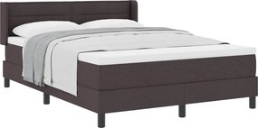 vidaXL Boxrugós ágy matracmal Sötét Barna 200 x 140 cm Poliészter