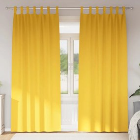 Függönyök függönyökkel 2 pcs mustársárga 245x140cm Poliészter