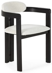 Fehér-fekete kárpitozott karfás étkezőfotel szett 2 db-os Eiden – MOME