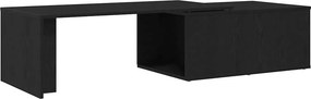 vidaXL Dohányzóasztal Fekete tölgy 150 x 50 x 35 cm Faanyag
