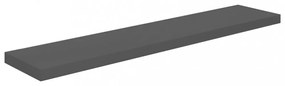 4 db magasfényű szürke MDF lebegő fali polc 120 x 23,5 x 3,8 cm