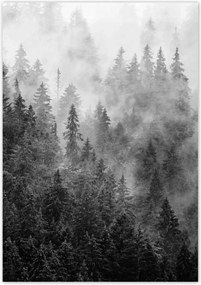 Poszterek 70x100 Tájkép Szürke Hegyek Köd