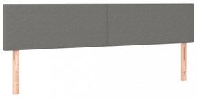 sötétszürke szövet rugós és LED-es ágy matraccal 160x200 cm