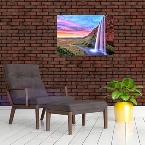 Üveg kép - Seljalandsfoss vízesés (70x50 cm)