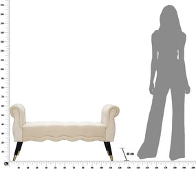 Krémszínű bársony pad Paris – Mauro Ferretti