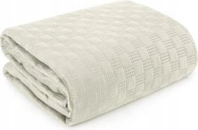 Dekoratív ágytakaró SOFIA4 200x220 krém bársony steppelt geometrikus minta