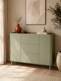 Elivo komód 150 cm fiókokkal lábakon - eukaliptusz / baltic dune tölgy