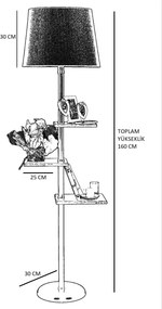 Fém állólámpa, Ø35 cm – TR534LUN2101